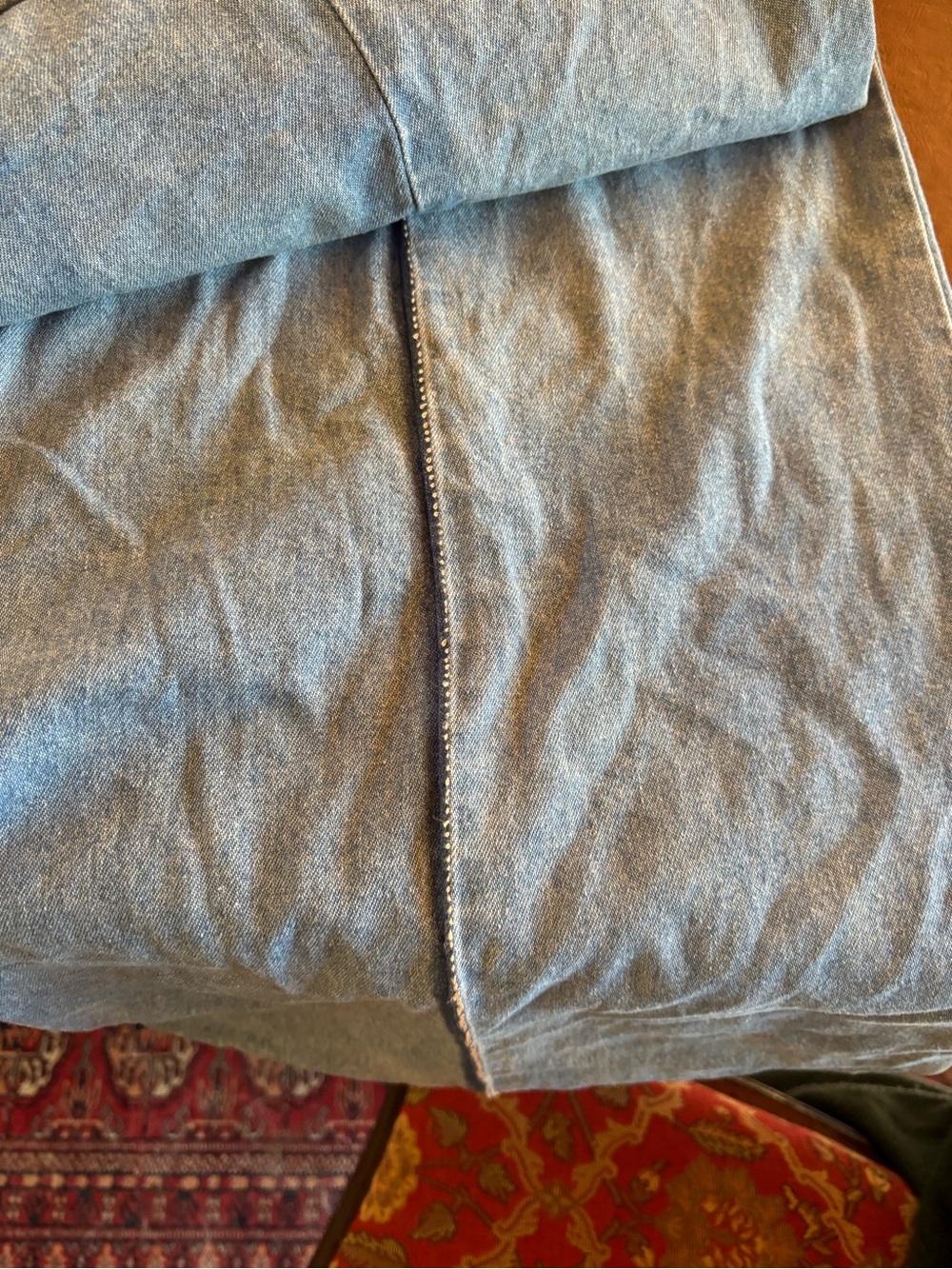 Pair Vintage preowned Eddie Bauer Twin Denim Duvet Covers Heavyweight 90s Cabin